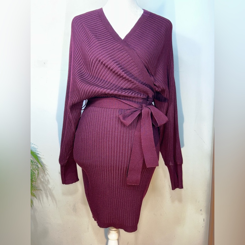 love tree cris cross long sleeve sweater dress